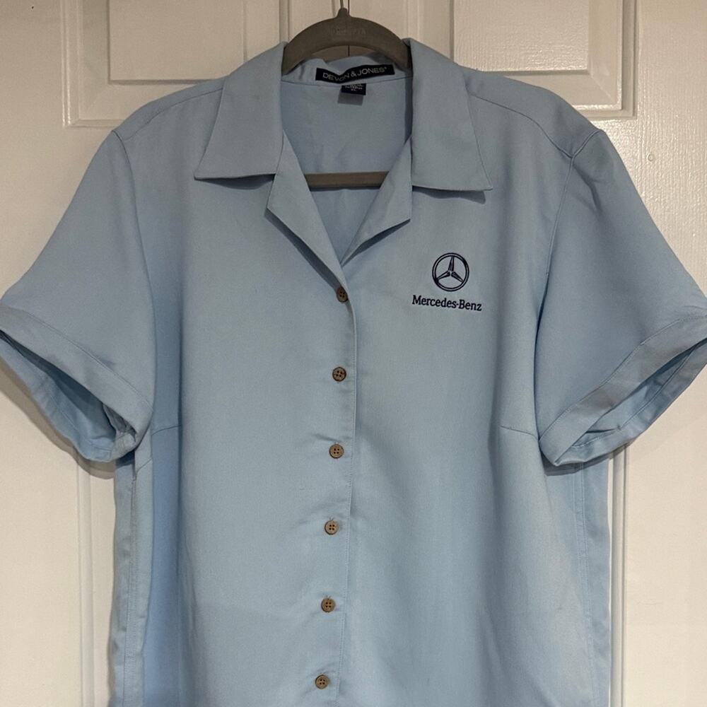Mercedes-Benz Devon & Jones Women's Light Blue Button Down Shirt